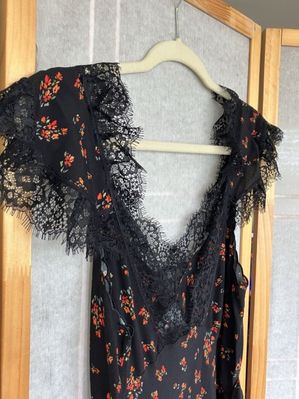 Rumored Lace Floral Maxi Dress Women's Small, Wedding Cocktail Party, Boho Goth - Picture 5 of 13